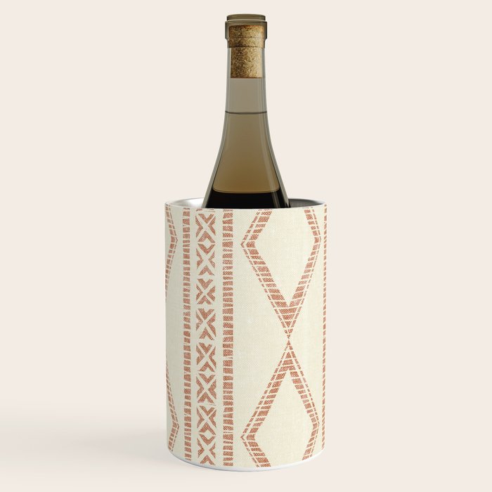 oceania diamond stripes - ginger on cream Wine Chiller Gallery Image 3