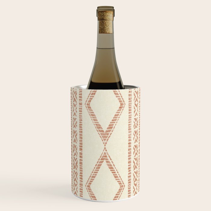 oceania diamond stripes - ginger on cream Wine Chiller Gallery Image 1