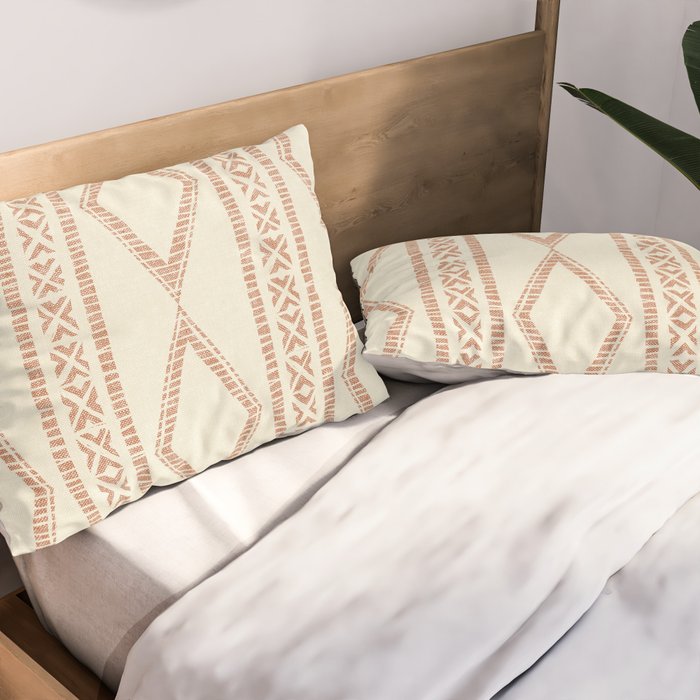oceania diamond stripes - ginger on cream Pillow Sham Gallery Image 2