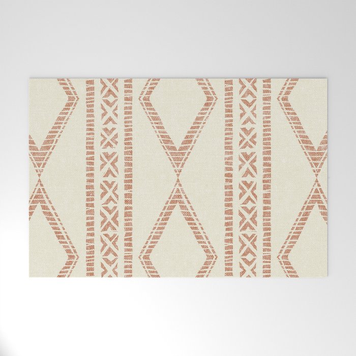 oceania diamond stripes - ginger on cream Welcome Mat Gallery Image 1
