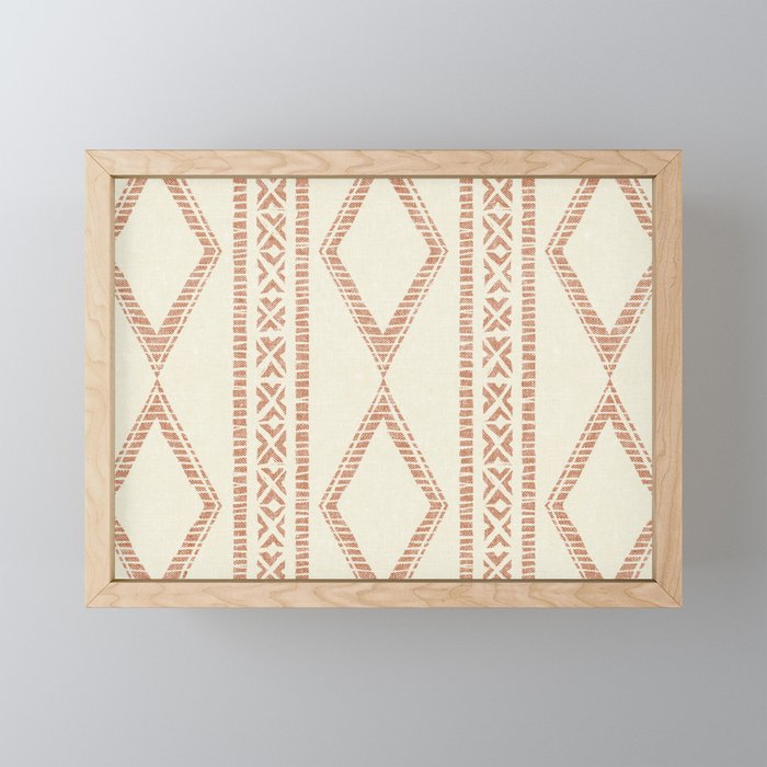 oceania diamond stripes - ginger on cream Mini Art Print Gallery Image 1