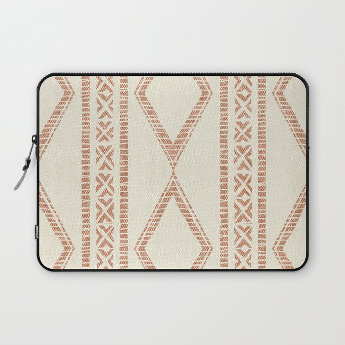 oceania diamond stripes - ginger on cream Laptop Sleeve Gallery Image 1