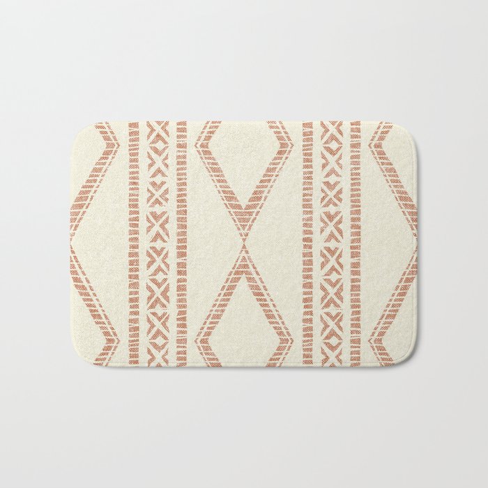 oceania diamond stripes - ginger on cream Bath Mat Gallery Image 1