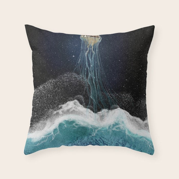 On the edge of the cosmos Throw Pillow Gallery Image 6