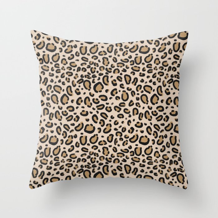 Leopard print - classic cheetah print, animal print Throw Pillow Gallery Image 6