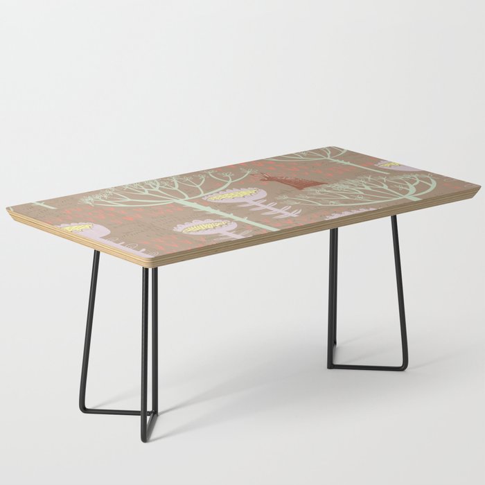 Block print scandinavian meadow brown Coffee Table Gallery Image 1