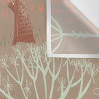 Block print scandinavian meadow brown Wall Tapestry Gallery Image 3