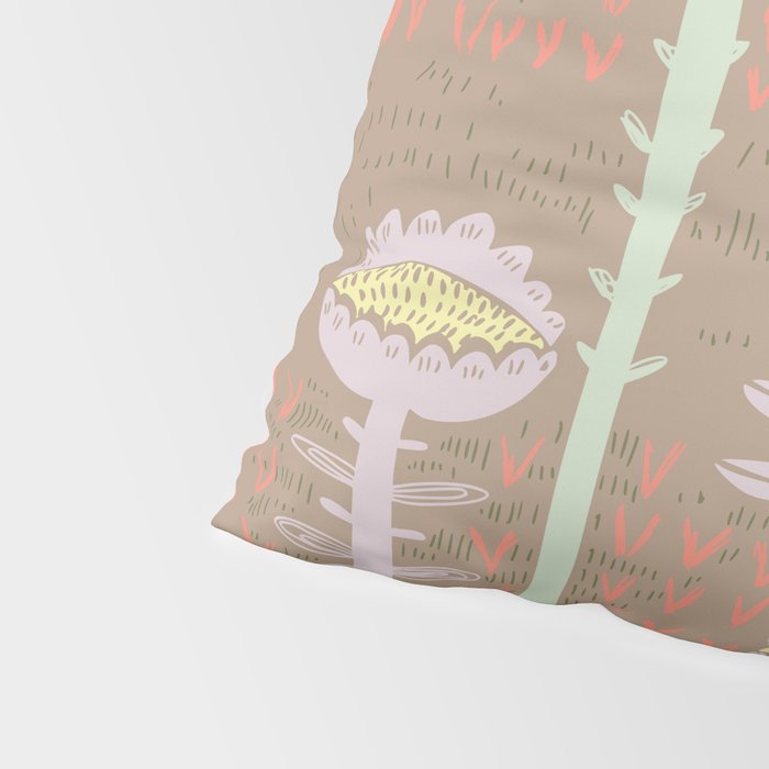 Block print scandinavian meadow brown Pillow Sham Gallery Image 4
