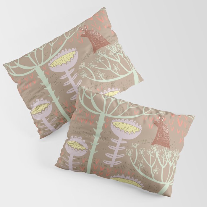Block print scandinavian meadow brown Pillow Sham Gallery Image 3