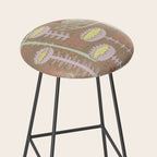 Block print scandinavian meadow brown Stool Gallery Image 2