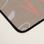 Block print scandinavian meadow brown Desk Mat Gallery Image 4