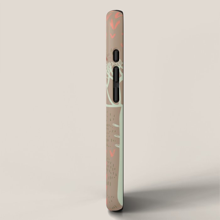 Block print scandinavian meadow brown iPhone Case Gallery Image 2