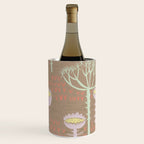 Block print scandinavian meadow brown Wine Chiller Gallery Image 2
