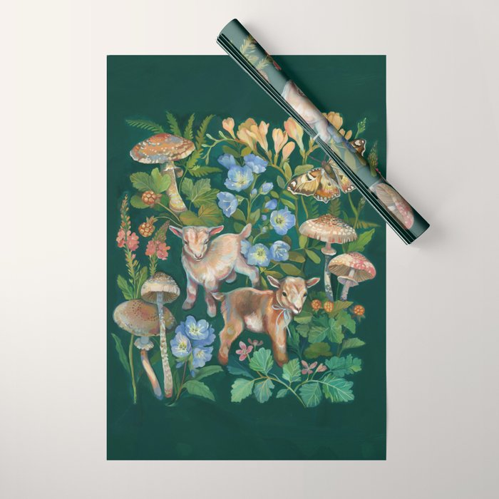 Baby Goat Garden Wrapping Paper Gallery Image 1