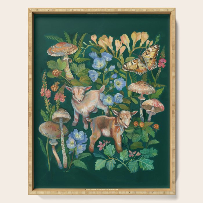 Baby Goat Garden Serving Tray Gallery Image 1