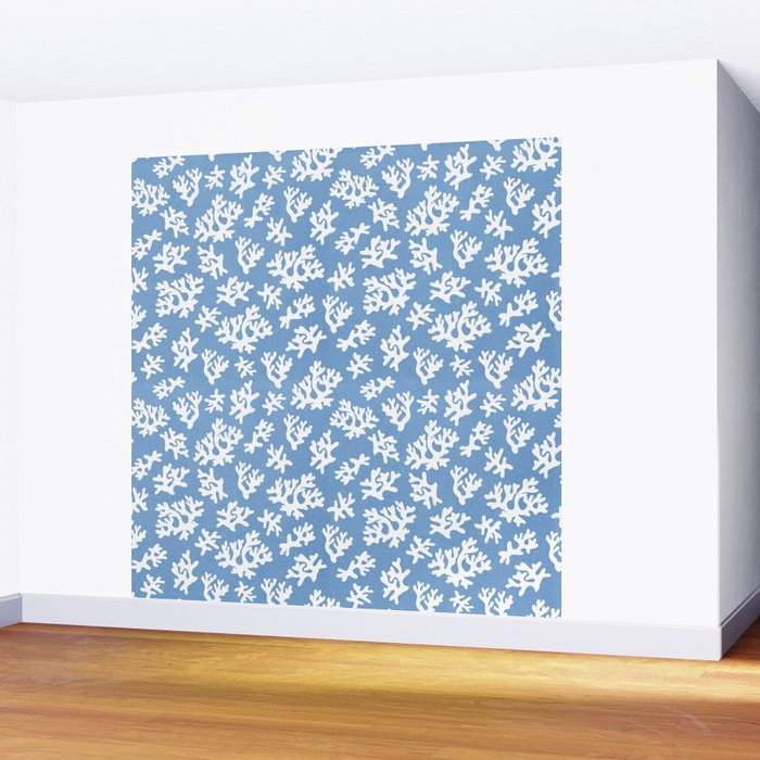 Coral Reef - denim blue Wall Mural Gallery Image 2