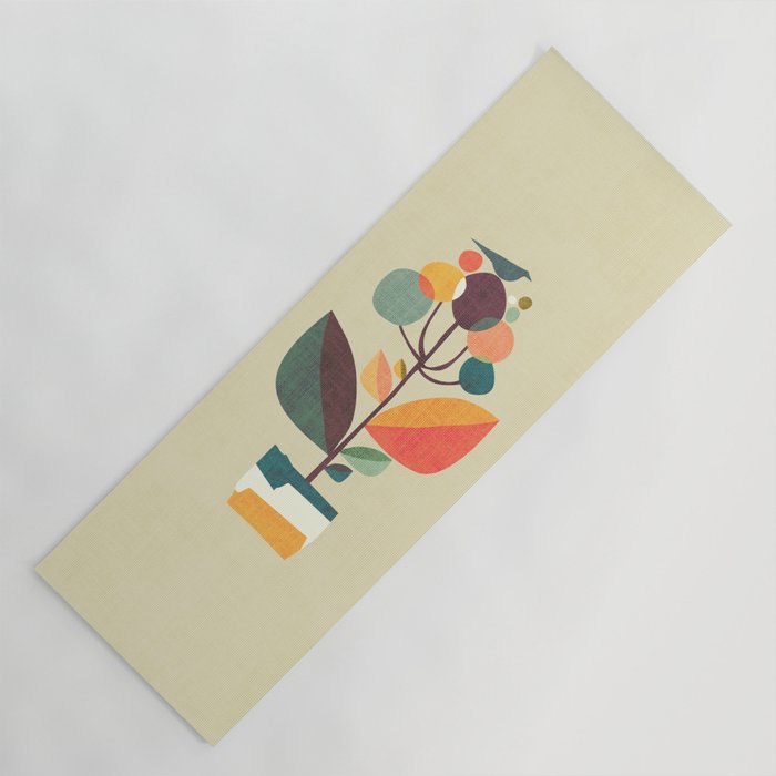 Potted plant with a bird Yoga Mat Gallery Image 1