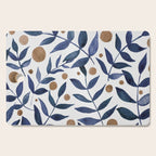Watercolor berries and branches - indigo and beige Cutting Board Gallery Image 1