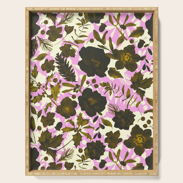 Illuminated garden silhouette Serving Tray Gallery Image 1