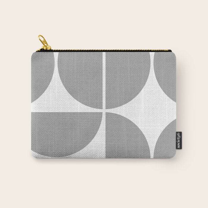Mid Century Modern Grey Square Carry All Pouch Gallery Image 1