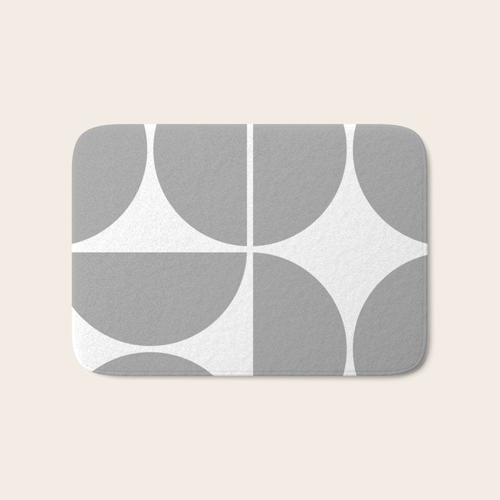 Mid Century Modern Grey Square Bath Mat Gallery Image 1