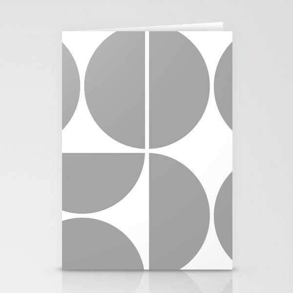 Mid Century Modern Grey Square Stationery Card Gallery Image 2
