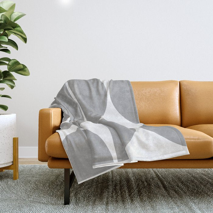Mid Century Modern Grey Square Throw Blanket Gallery Image 1
