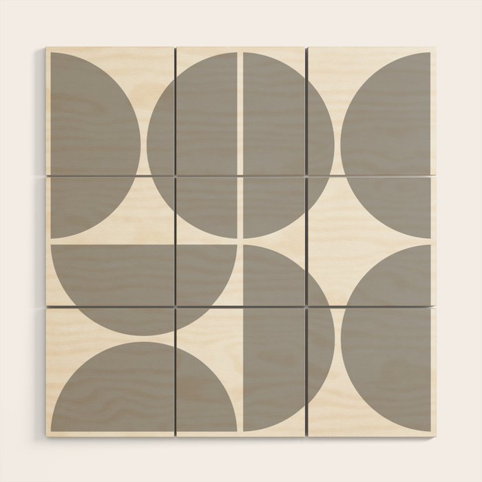 Mid Century Modern Grey Square Wood Wall Art Gallery Image 1