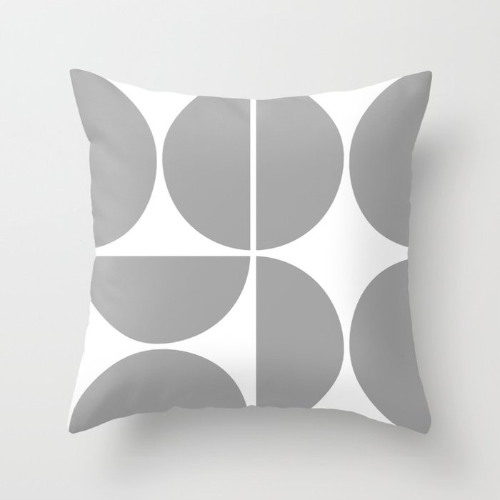 Mid Century Modern Grey Square Throw Pillow Gallery Image 1