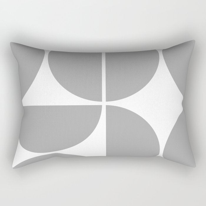 Mid Century Modern Grey Square Rectangular Pillow Gallery Image 1