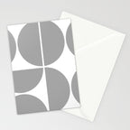 Mid Century Modern Grey Square Stationery Card Gallery Image 2