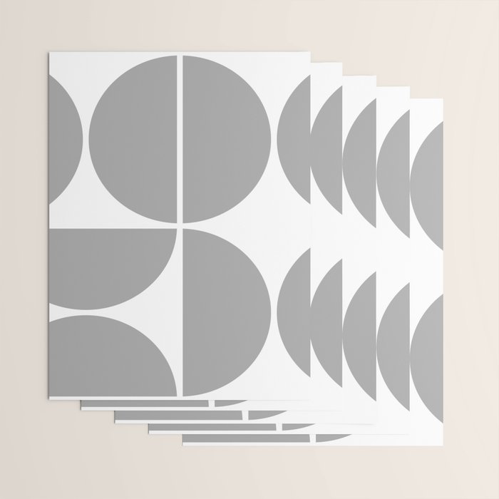 Mid Century Modern Grey Square Wrapping Paper Gallery Image 3