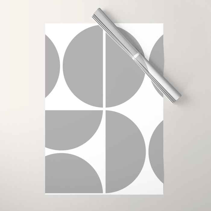 Mid Century Modern Grey Square Wrapping Paper Gallery Image 1