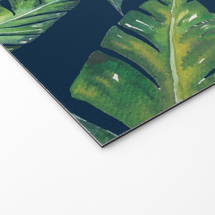 Jungle Leaves, Banana, Monstera, Blue Welcome Mat Gallery Image 2