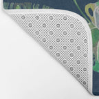 Jungle Leaves, Banana, Monstera, Blue Bath Mat Gallery Image 2