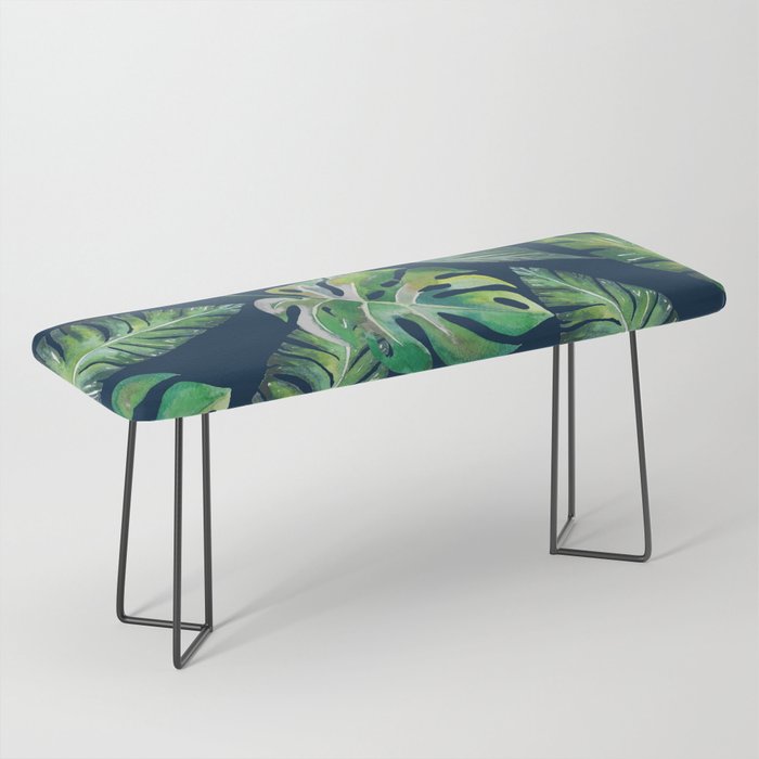 Jungle Leaves, Banana, Monstera, Blue Bench Gallery Image 1