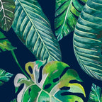 Jungle Leaves, Banana, Monstera, Blue Coffee Mug Gallery Image 2