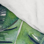 Jungle Leaves, Banana, Monstera, Blue Comforter Gallery Image 4