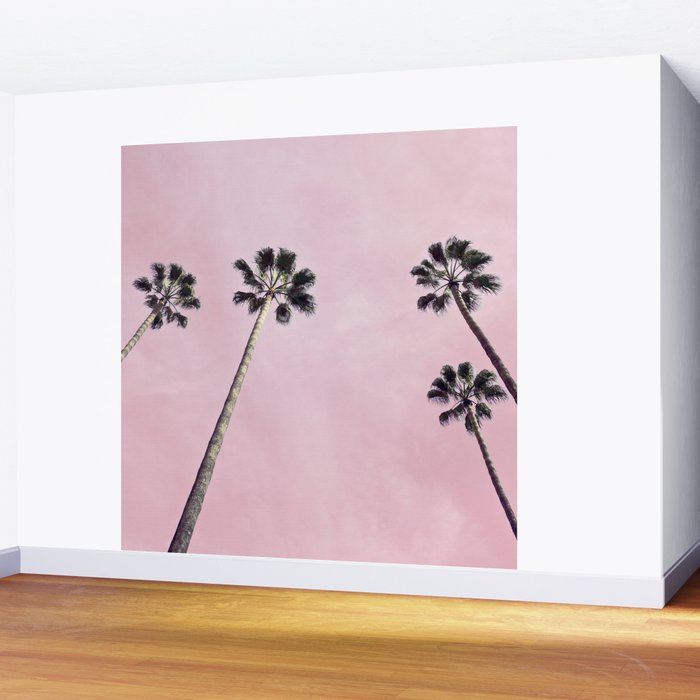 Pink Palms Wall Mural Gallery Image 2