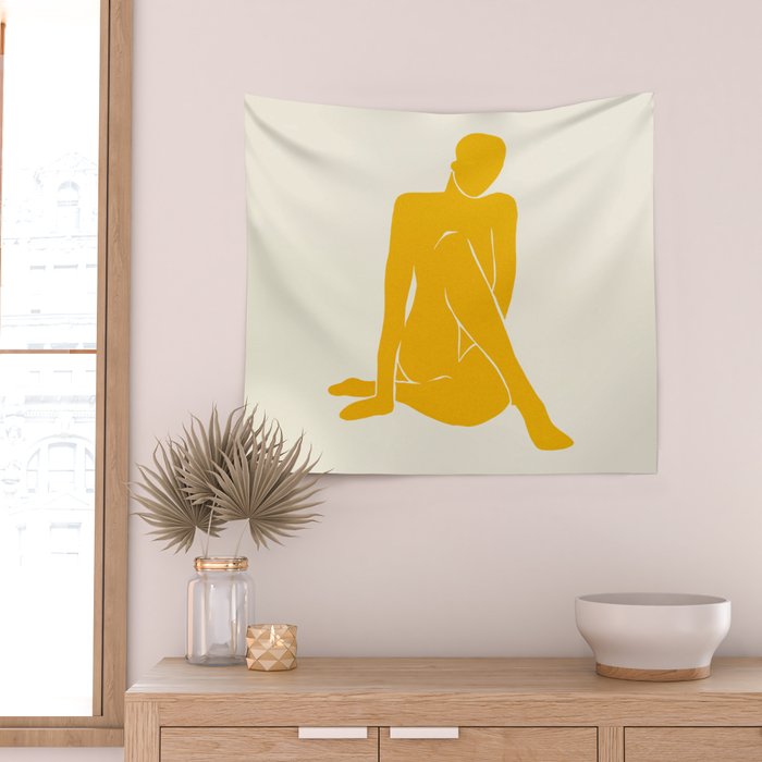 Nude III: Tulip Yellow Edition Wall Tapestry Gallery Image 2