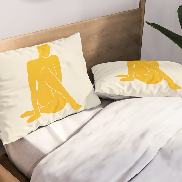 Nude III: Tulip Yellow Edition Pillow Sham Gallery Image 2