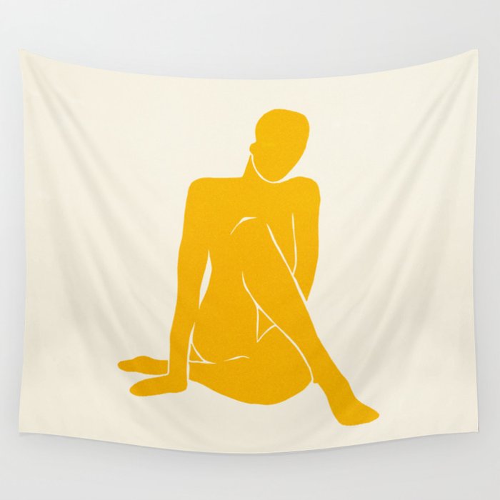 Nude III: Tulip Yellow Edition Wall Tapestry Gallery Image 4