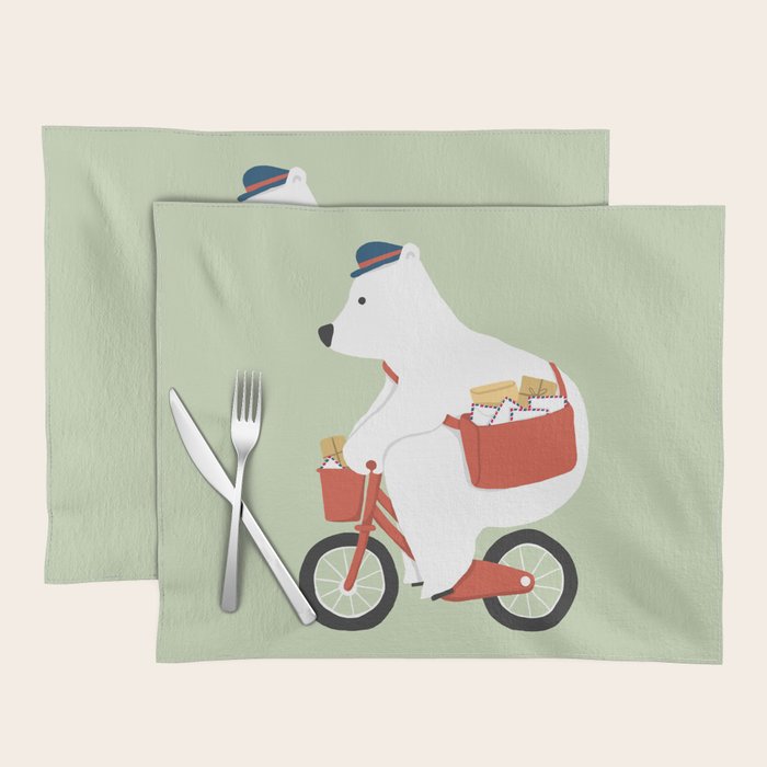 Polar bear postal express Placemat Gallery Image 1