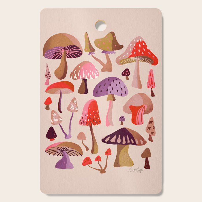 Mushroom Collection â Pink Cutting Board Gallery Image 1