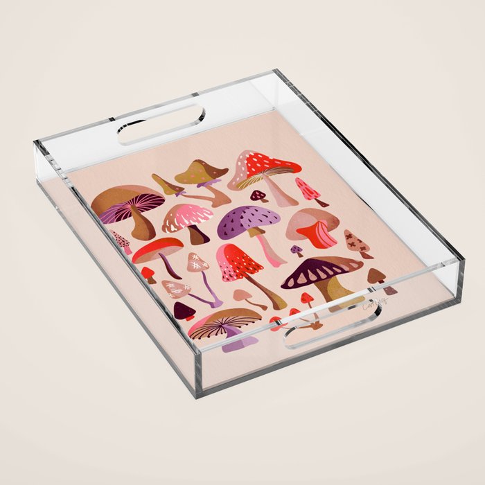 Mushroom Collection â Pink Acrylic Tray Gallery Image 1