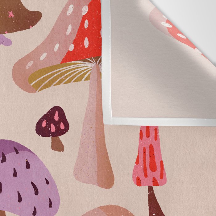 Mushroom Collection â Pink Wall Tapestry Gallery Image 3