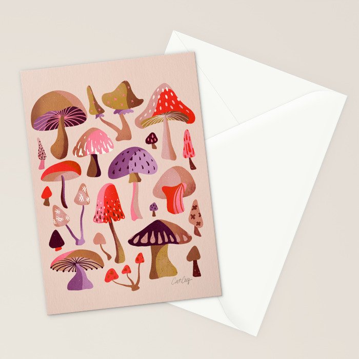 Mushroom Collection â Pink Stationery Card Gallery Image 2