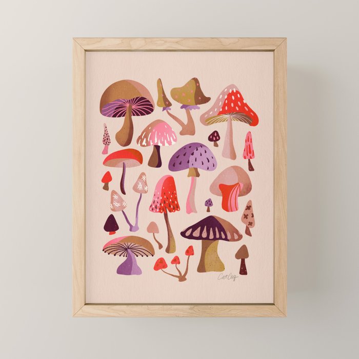 Mushroom Collection â Pink Mini Art Print Gallery Image 1