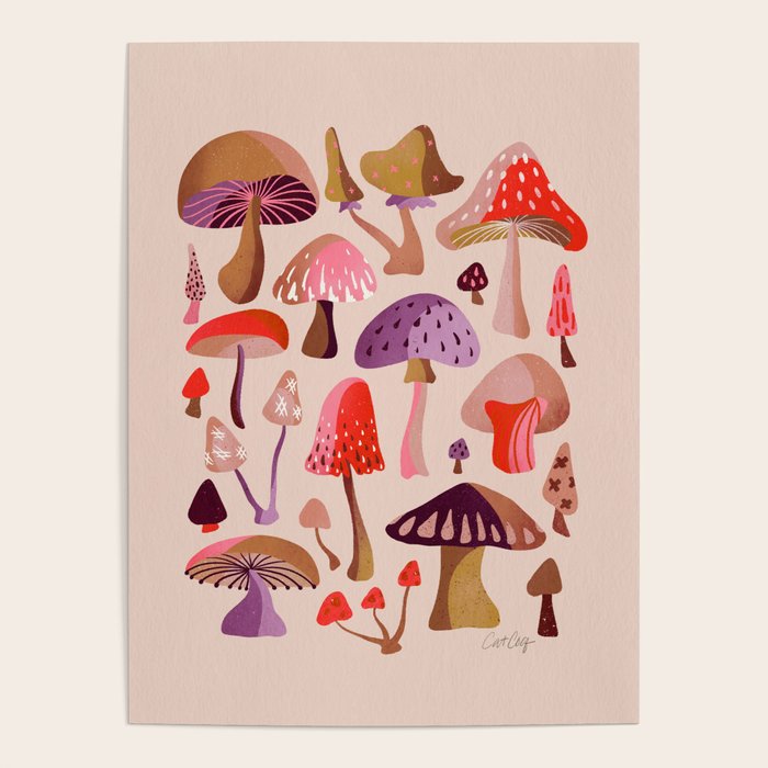 Mushroom Collection â Pink Poster Gallery Image 4