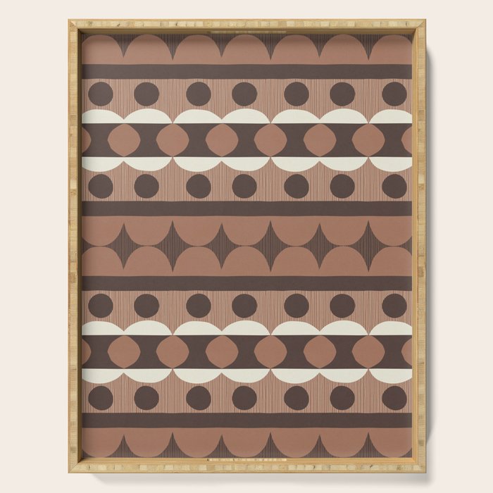 Geometric Repeats 2 Inspired by PANTONE 17 1230 Mocha Mousse Serving Tray Gallery Image 1